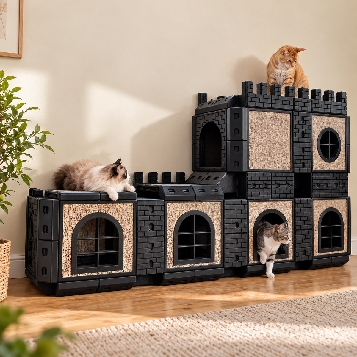 PawHaven Modular Cat Castle System