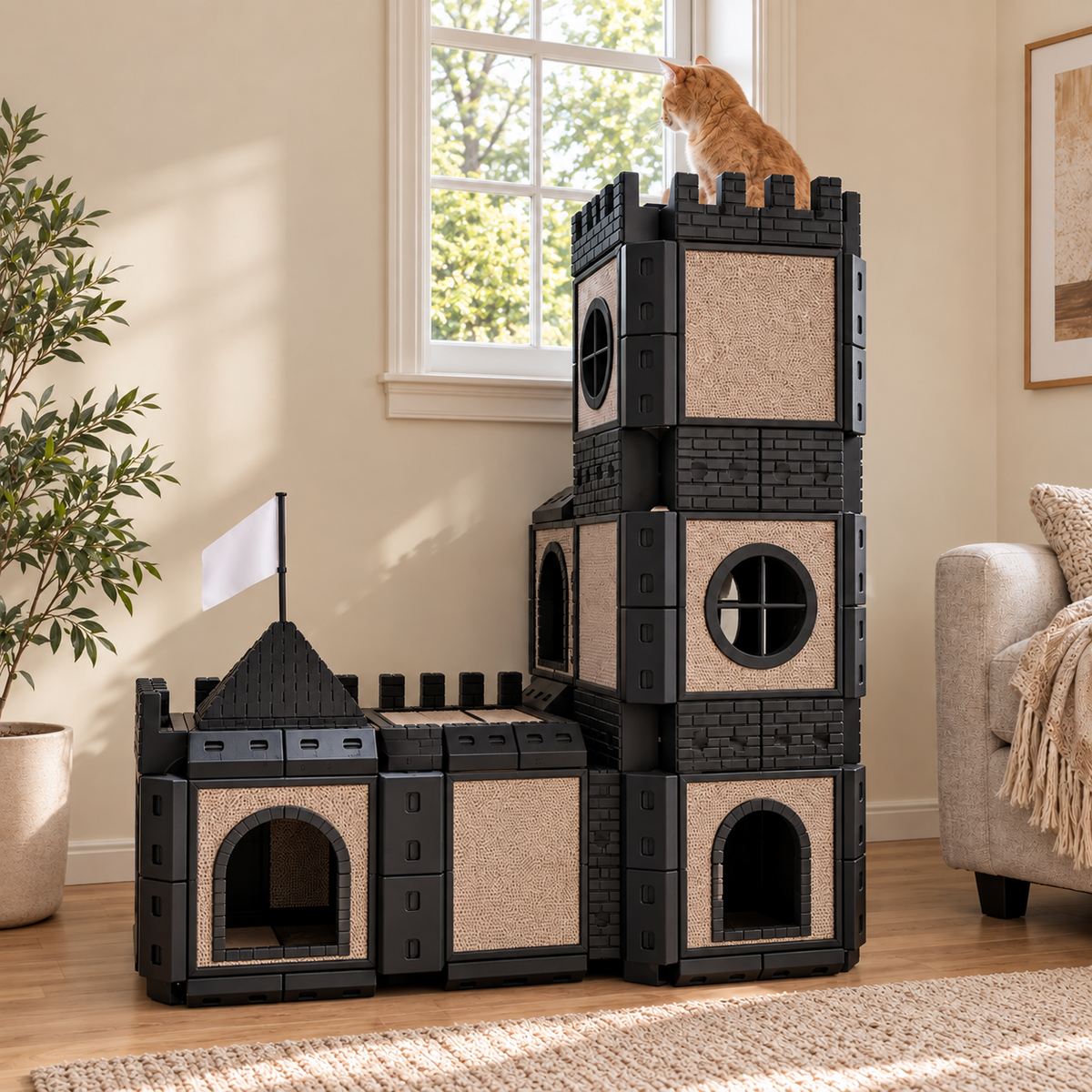 PawHaven Modular Cat Castle System