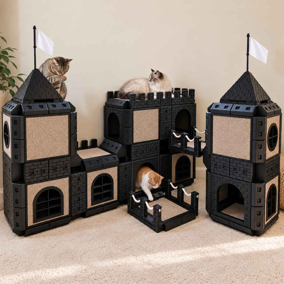 PawHaven Modular Cat Castle System