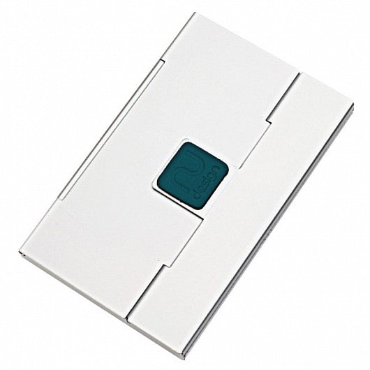 ALUMINIUM 2-WAYS CARD CASE WITH RECYCLED LEATHER