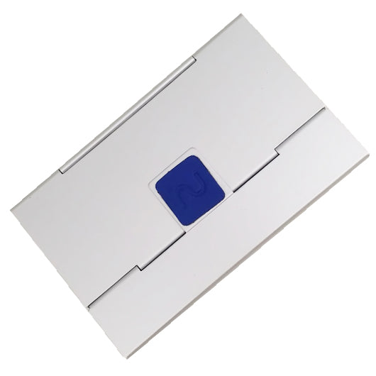 ALUMINIUM 2-WAYS CARD CASE WITH RECYCLED LEATHER
