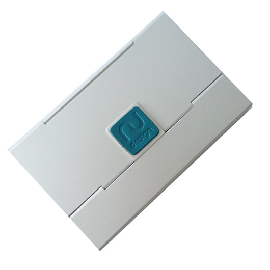 ALUMINIUM 2-WAYS CARD CASE WITH RECYCLED LEATHER