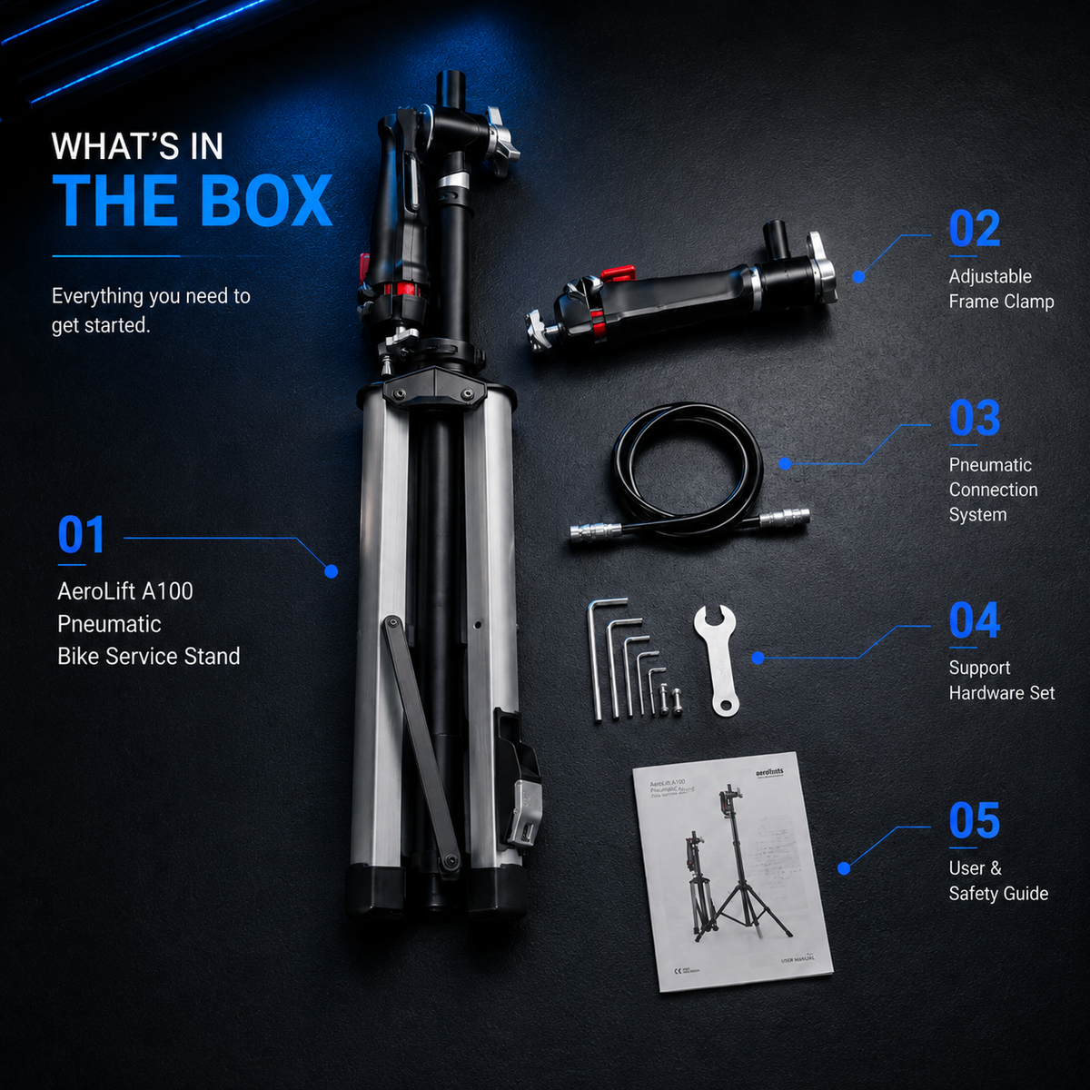 AeroLift A100 Pneumatic Bike Service Stand