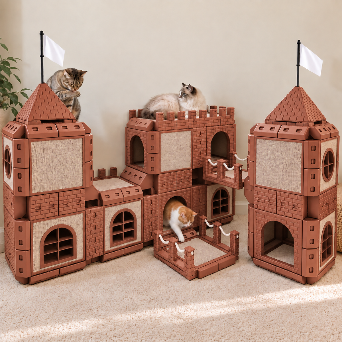 PawHaven Modular Cat Castle System