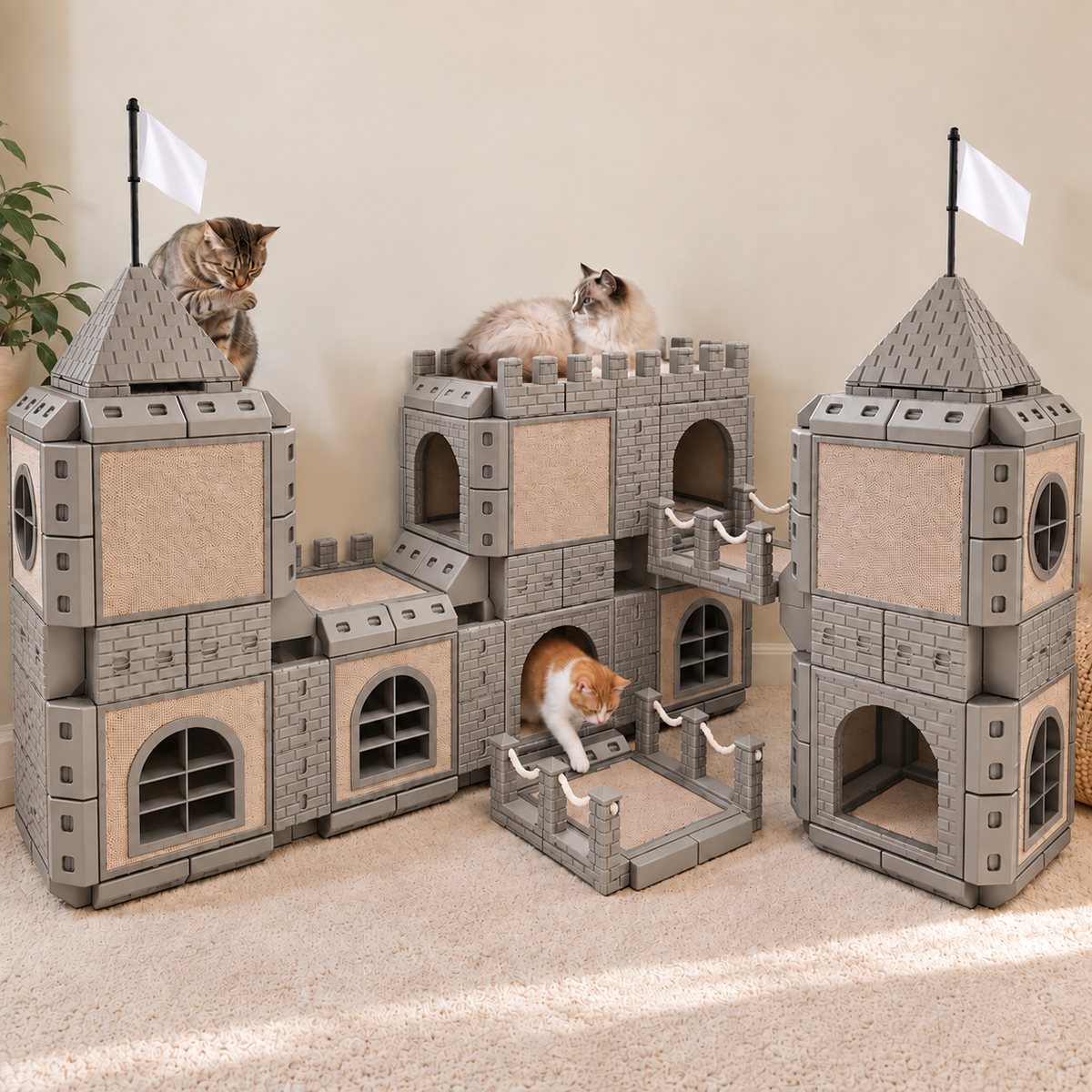 PawHaven Modular Cat Castle System