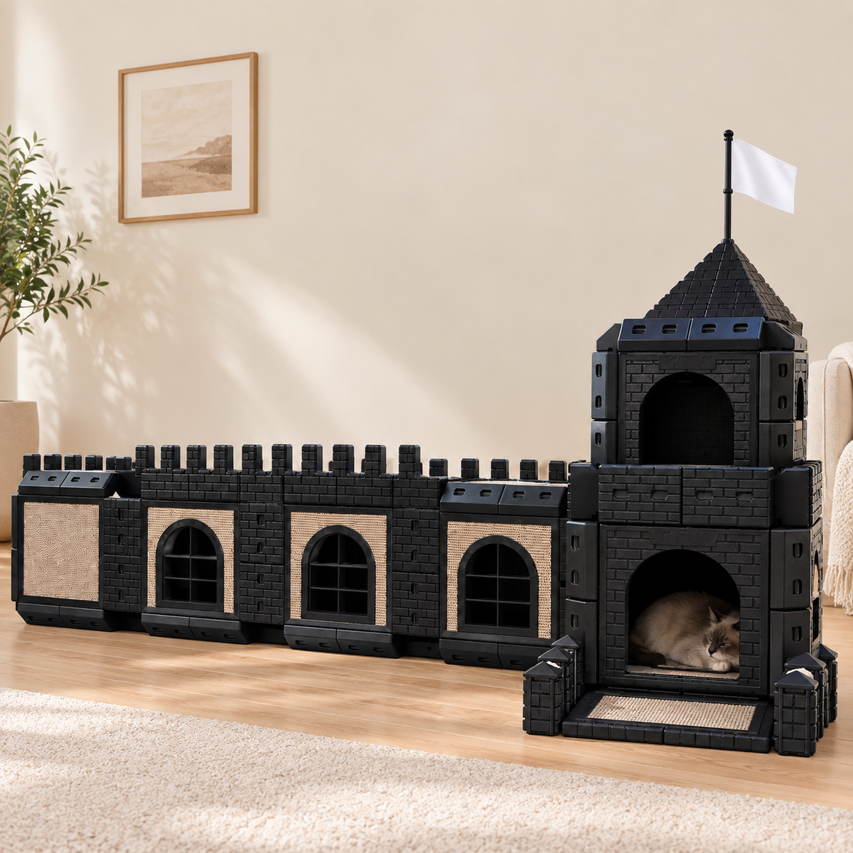 PawHaven Modular Cat Castle System